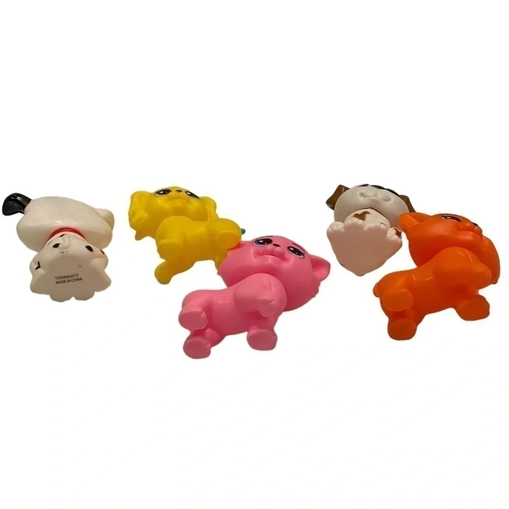 Dalmatian Dog Puppy & Two Other Puppies & Two Cat Figures Toy Figurine Animals